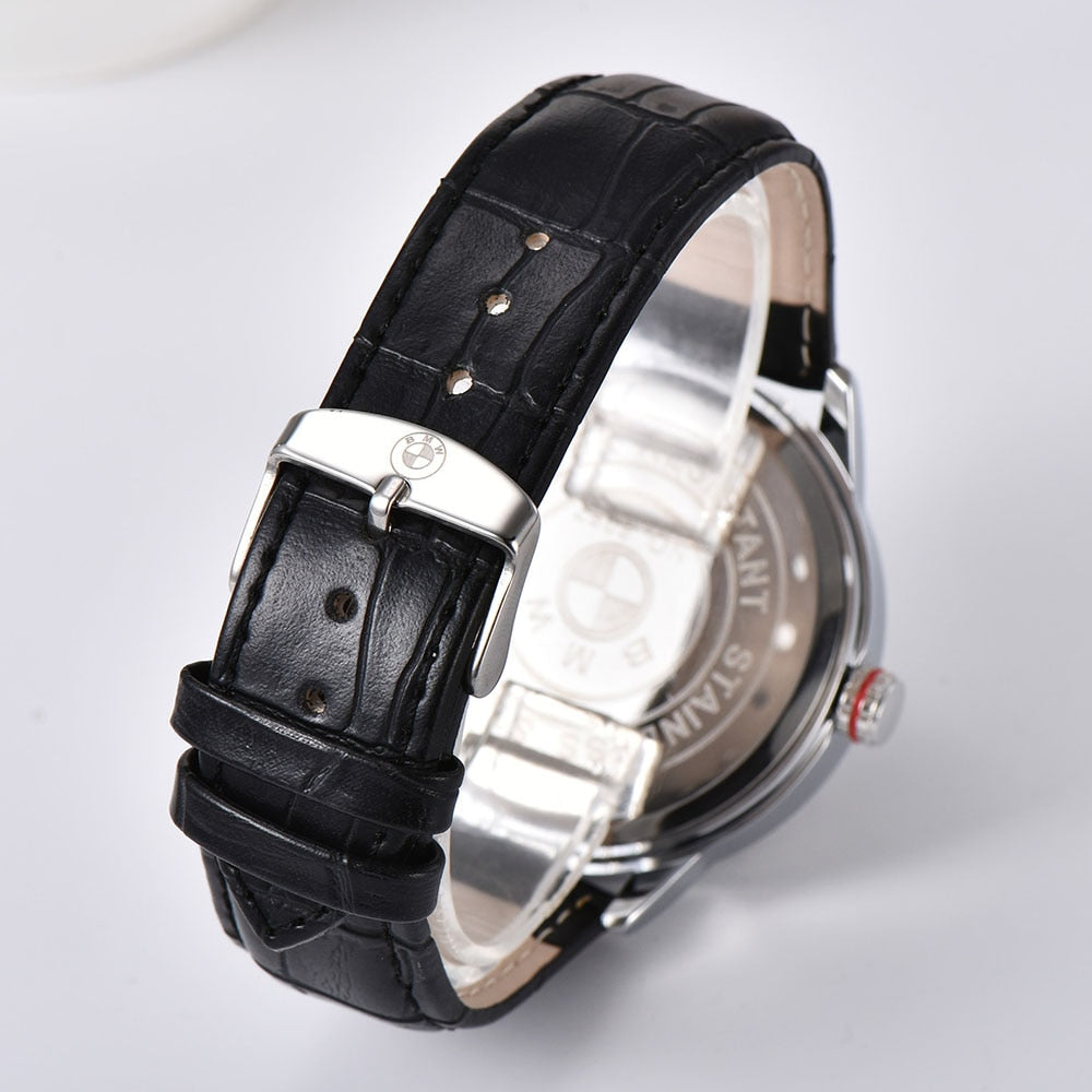 Creative Natrual style Classic precision Fashion Men's Quartz watch 3D Racing wheel Free Stainless Strap Clock Casual Sports - YYC Car Accessories