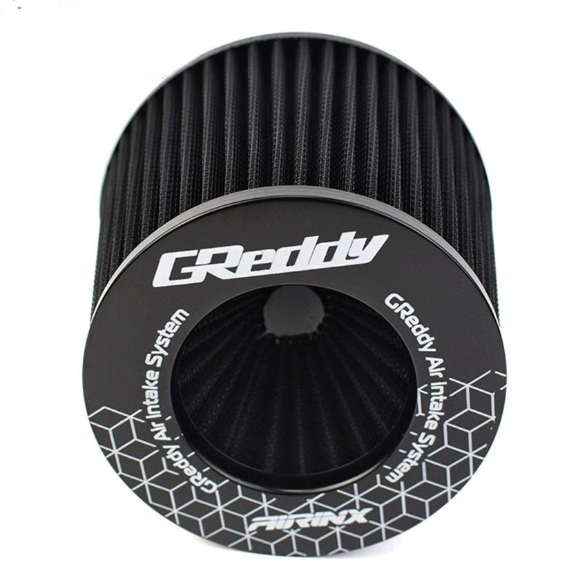 Greddy Intake Air Filter 3 Inch 76mm Black Red Blue Universal High Flow Racing Performance Cone Tapered Airfilter JDM Tuning - YYC Car Accessories