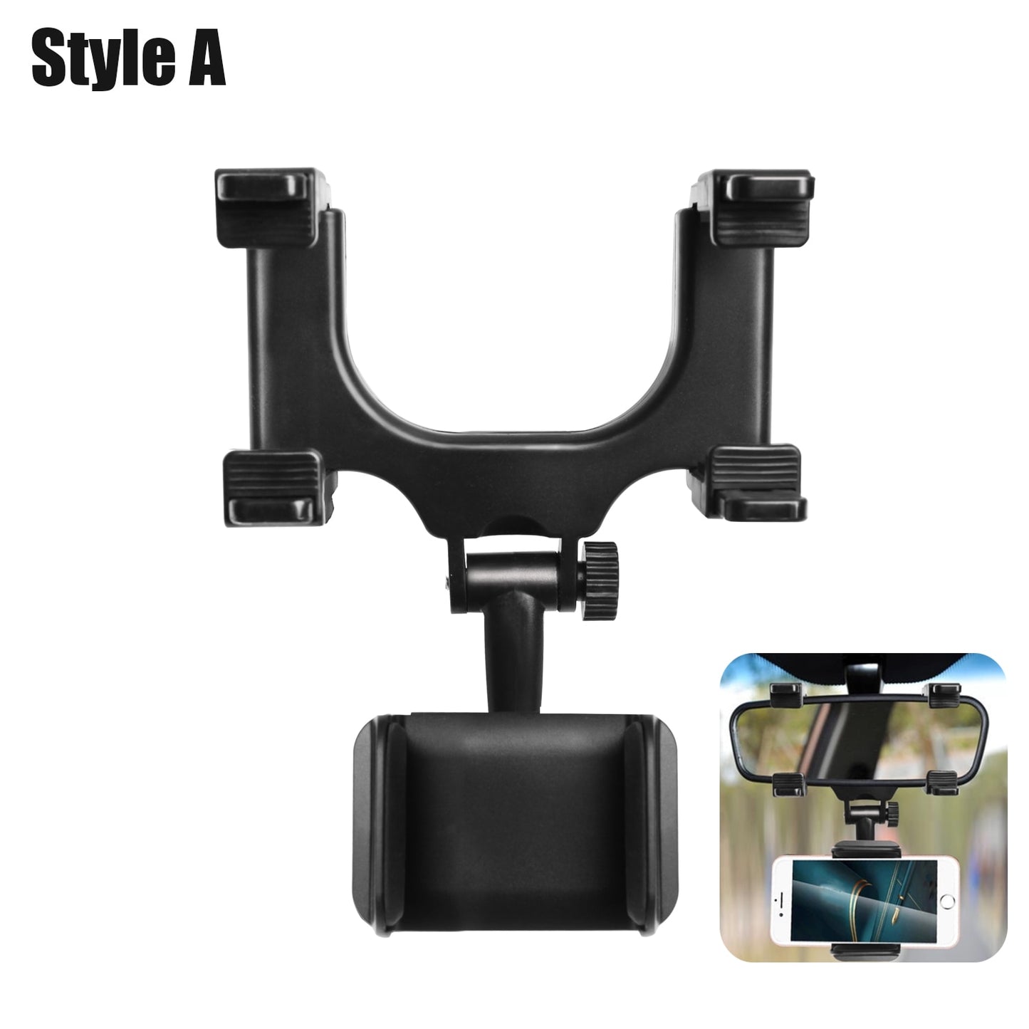 Rotatable Adjustable Car Rearview Mirror Phone Holder Universal GPS Mounts Hanging Bracket Car Phone Holders - YYC Car Accessories