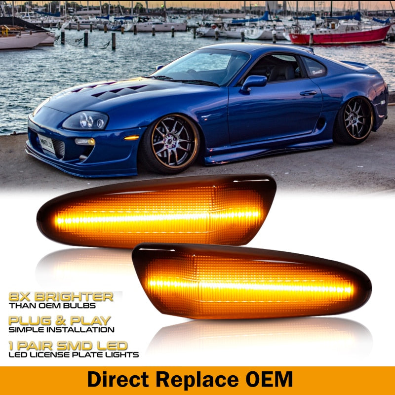 iJDM LED Bumper Side Marker Light For 1993-1998 Toyota SUPRA MK.4 For 2000-2005 Toyota Celica, Replace OEM Front Sidemarker Lamp - YYC Car Accessories