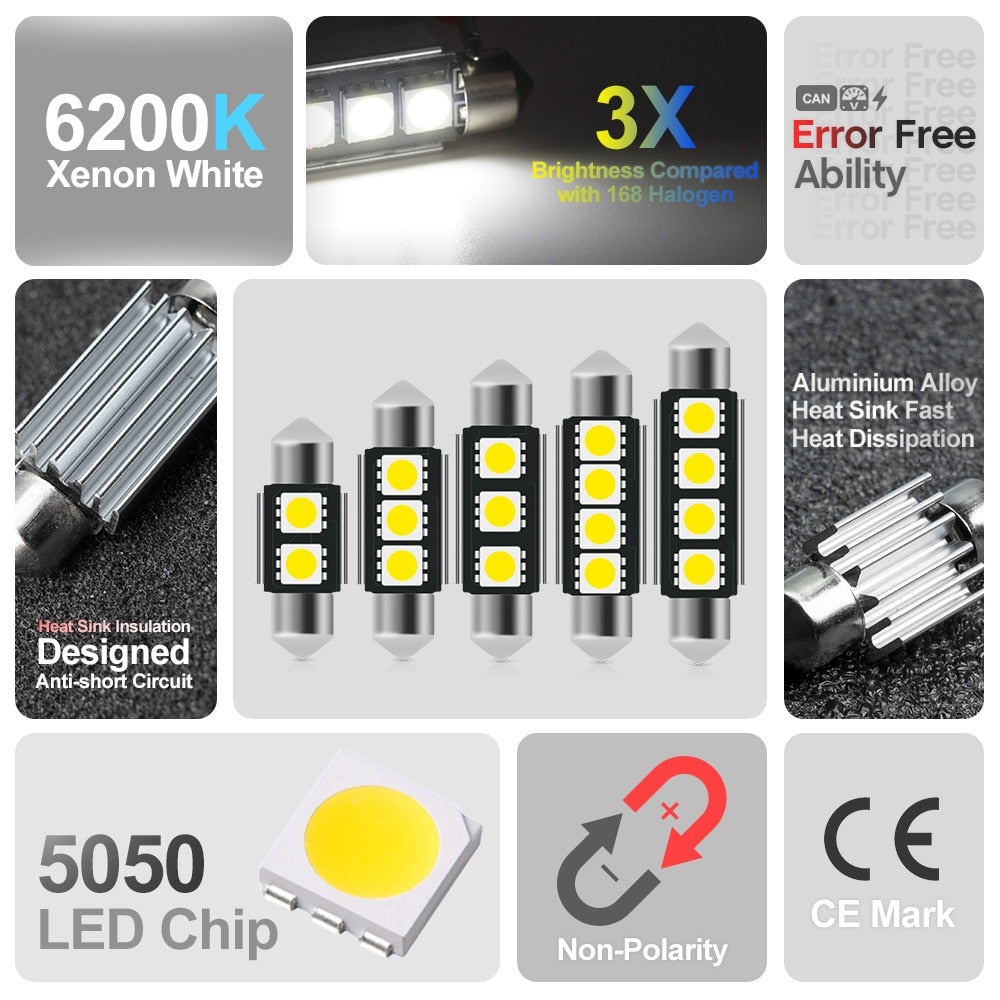For Toyota Supra A70 A80 JAZ80 1987-1998 Full White Canbus Led Interior Package Light Kits Map Dome Trunk License Plate Bulbs - YYC Car Accessories