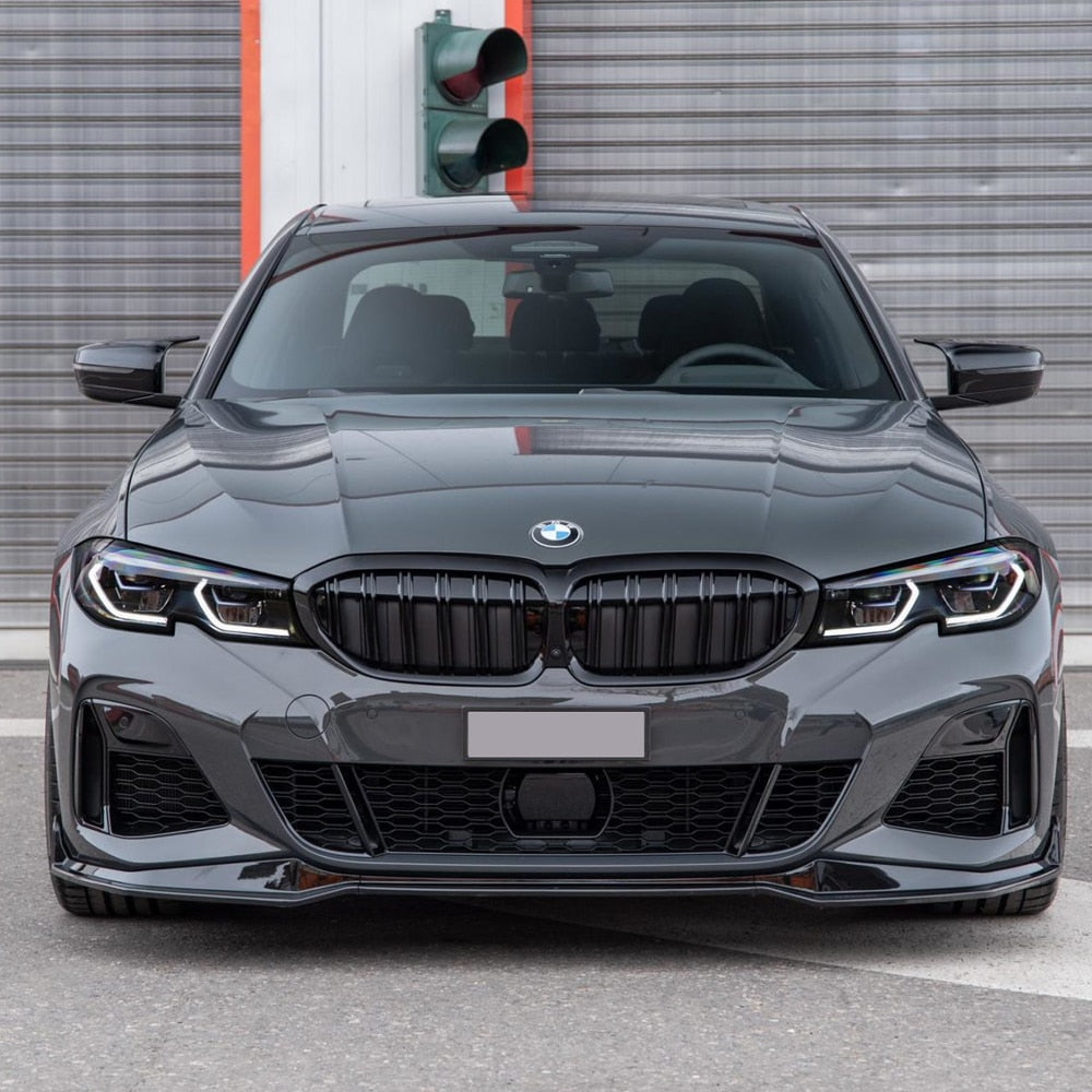 BMW G20 MP Style 3PCS Front Bumper Lip Splitter Spoiler Diffuser Guard Body Kit For BMW G20 M Pack 320i 330i M340i xDrive 2019-2022 Gloss Black - YYC Car Accessories