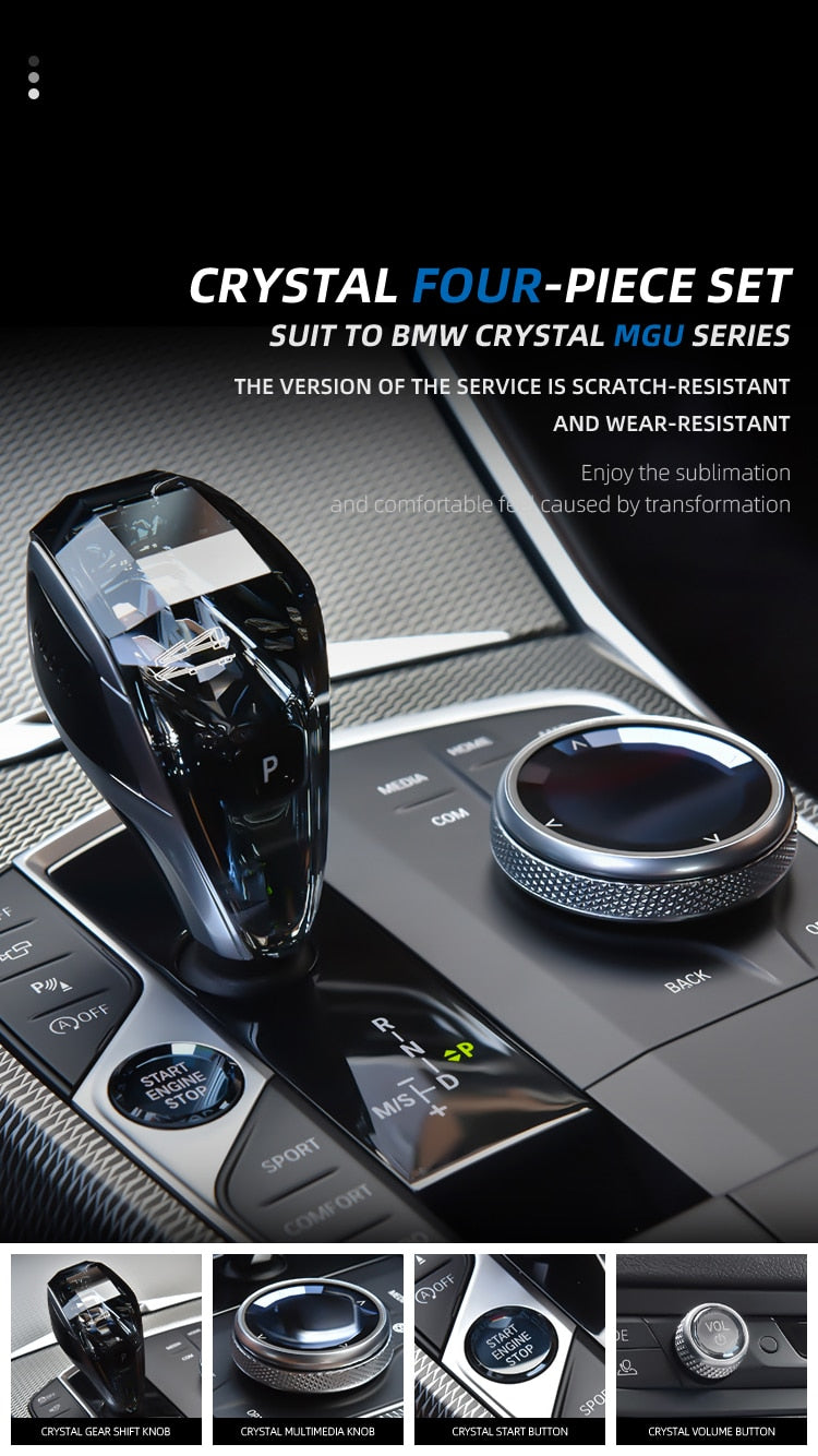 Crystal Gear Shift Knob for BMW X5 G05 E70 E71 F15 X3 G01 G20 G30 F30 F10 F20 F11 G29 G06 G22 Car Shift Lever Chassis Auto Parts - YYC Car Accessories
