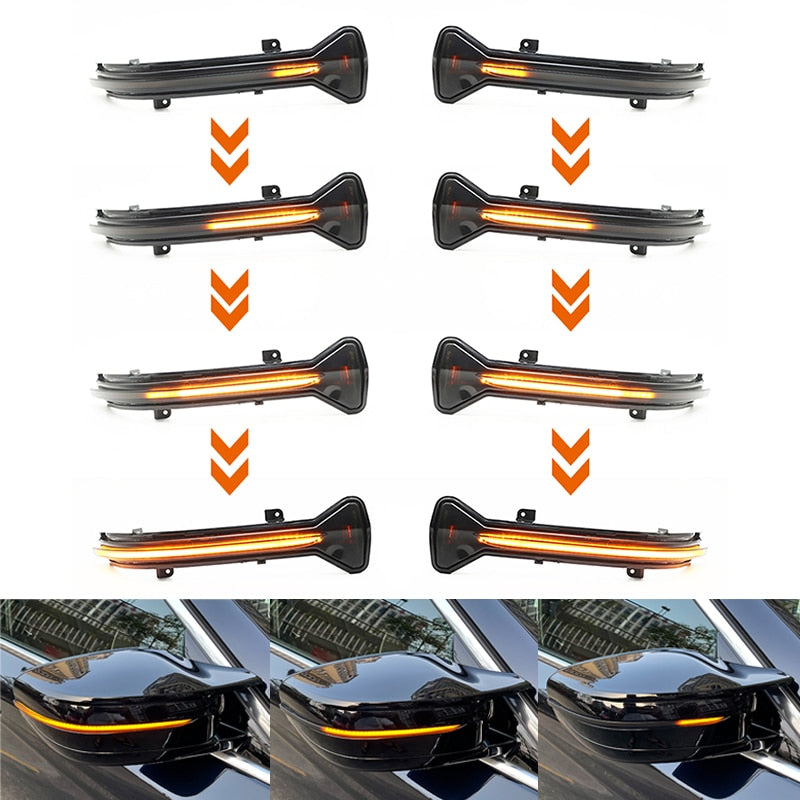 2Pcs LED Dynamic Turn Signal Light Rearview Mirror Indicator Yellow For BMW G38 G12 G20 G30 G31 G32 G14 G15 G16 G11 G12 M5 F90 - YYC Car Accessories