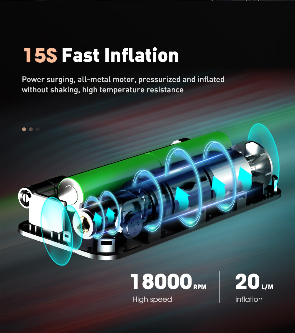 Air Compressor 12v Air Pump For Car Portable Tire Inflator Electric Motorcycle Pump Air Compressor For Car Motorcycles Bicycles - YYC Car Accessories