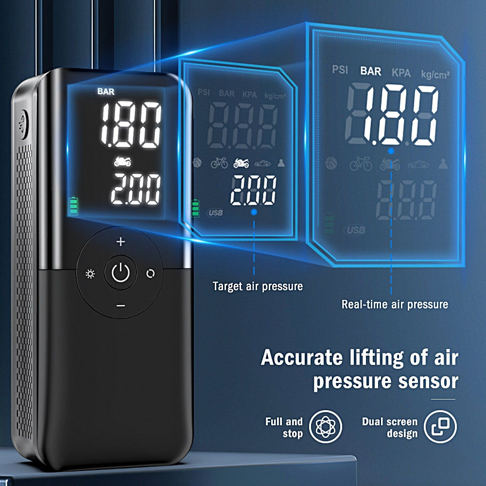 Air Compressor 12v Air Pump For Car Portable Tire Inflator Electric Motorcycle Pump Air Compressor For Car Motorcycles Bicycles - YYC Car Accessories