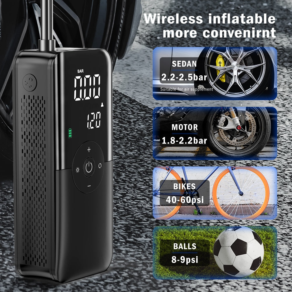 Air Compressor 12v Air Pump For Car Portable Tire Inflator Electric Motorcycle Pump Air Compressor For Car Motorcycles Bicycles - YYC Car Accessories