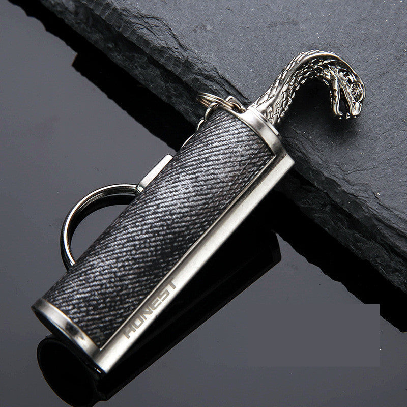 Creative Metal Keychain Lighter Wild Fire Ten Thousand Times Use Kerosene Lighters Gifts For Men Car Accessories - YYC Car Accessories