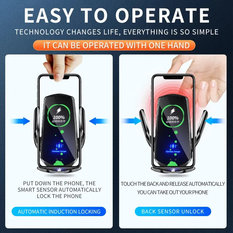 30W Car Wireless Charger Magnetic Automatic Mount Phone Holder For iPhone 14 Samsung Xiaomi Infrared Induction Fast Charging - YYC Car Accessories 