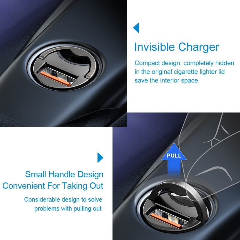 200W QC3.0 PD USB Super Fast Car Chargers Type C Quick Charge Adapter 100W USB C Phone Mini Charger For Iphone Huawei Samsung - YYC Car Accessories 