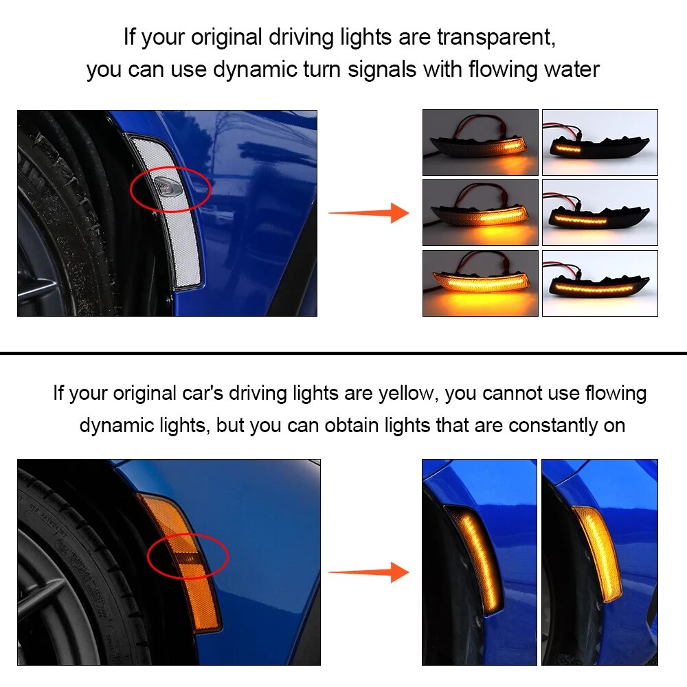 2PCS Front Turn Signal Lights For Subaru BRZ Toyota GR86 2021 2022 2023 Car Amber LED Lamp Marker Blinker Indicator Light