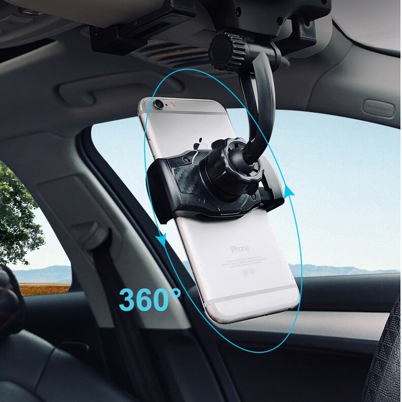 Rotatable Adjustable Car Rearview Mirror Phone Holder Universal GPS Mounts Hanging  Bracket Car Phone Holders - YYC Car Accessories 