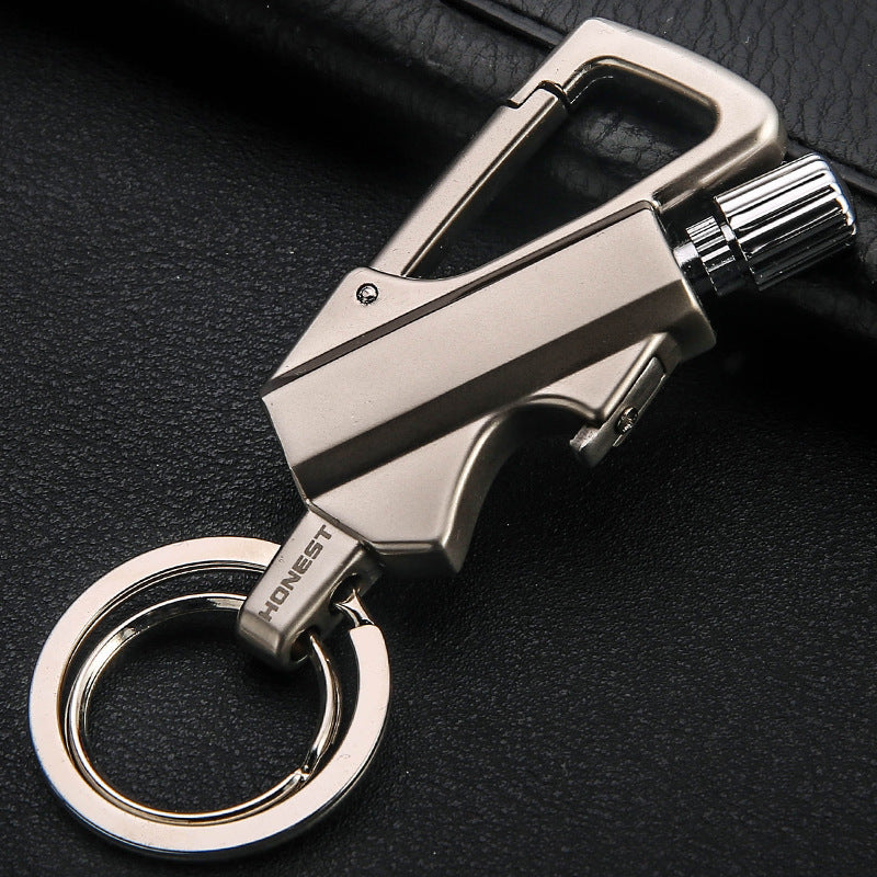 Creative Metal Keychain Lighter Wild Fire Ten Thousand Times Use Kerosene Lighters Gifts For Men Car Accessories - YYC Car Accessories 