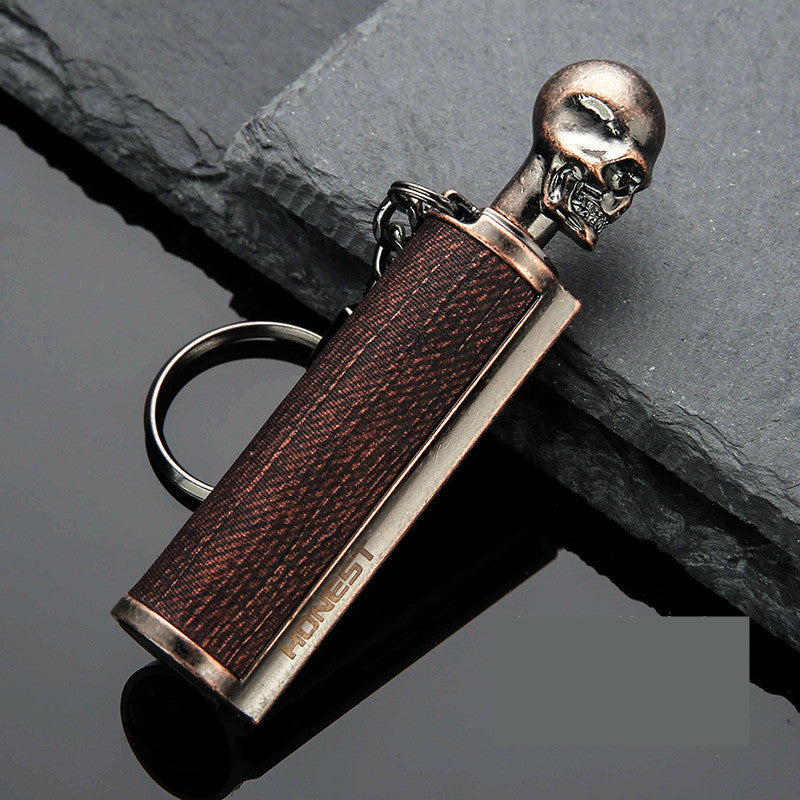 Creative Metal Keychain Lighter Wild Fire Ten Thousand Times Use Kerosene Lighters Gifts For Men Car Accessories - YYC Car Accessories 