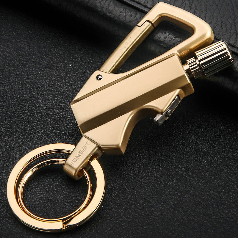 Creative Metal Keychain Lighter Wild Fire Ten Thousand Times Use Kerosene Lighters Gifts For Men Car Accessories - YYC Car Accessories 