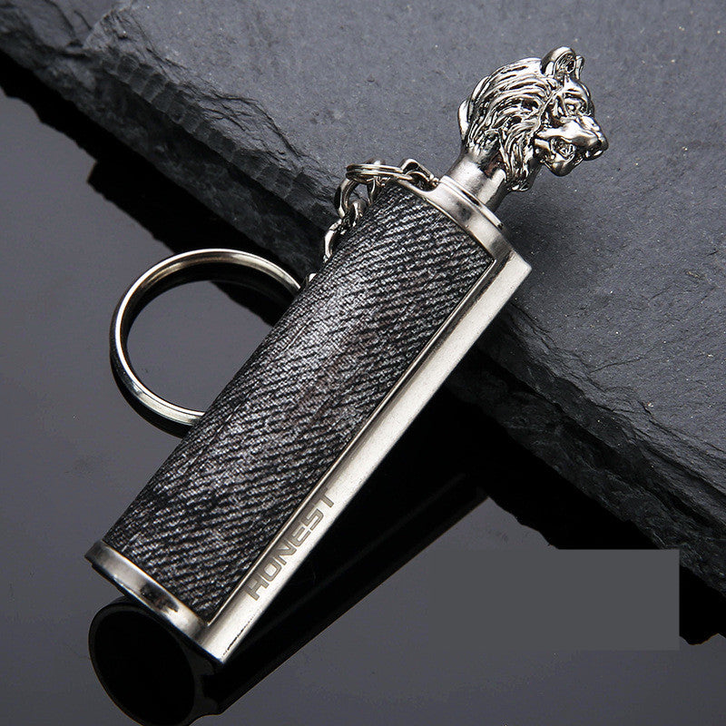 Creative Metal Keychain Lighter Wild Fire Ten Thousand Times Use Kerosene Lighters Gifts For Men Car Accessories - YYC Car Accessories 