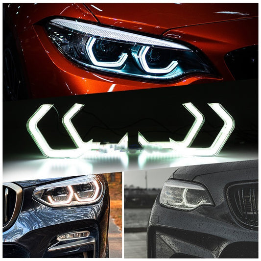 Suitable For BMW Bmw335i F30 F32 M3 M4 F82 F80 M5 E90 Crystal Angel Eye Rgb Bluetooth - YYC Car Accessories 