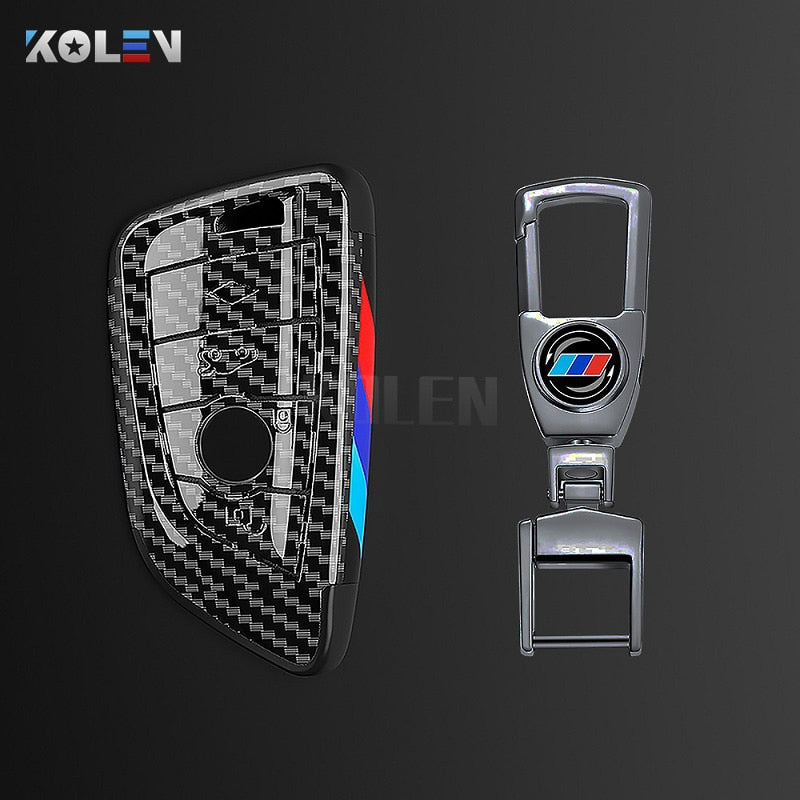 ABS Carbon Fiber Style Car Key Case Cover Shell Fob For BMW X3 X5 X6 F30 F34 F10 F20 G20 G30 G01 G02 G05 F15 F16 1 3 5 7 Series - YYC Car Accessories 