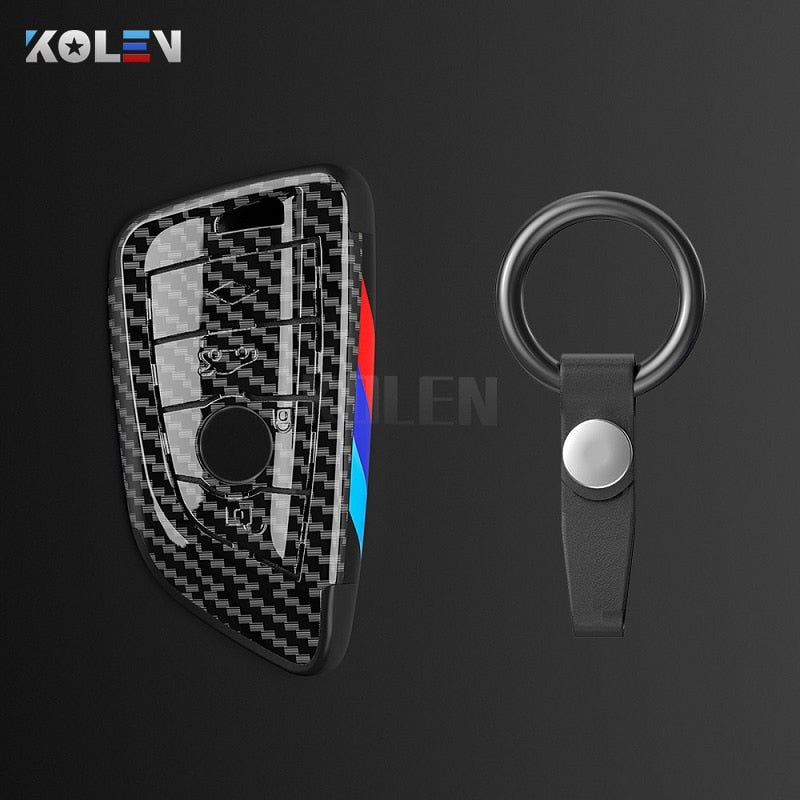 ABS Carbon Fiber Style Car Key Case Cover Shell Fob For BMW X3 X5 X6 F30 F34 F10 F20 G20 G30 G01 G02 G05 F15 F16 1 3 5 7 Series - YYC Car Accessories 