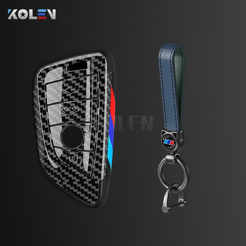 ABS Carbon Fiber Style Car Key Case Cover Shell Fob For BMW X3 X5 X6 F30 F34 F10 F20 G20 G30 G01 G02 G05 F15 F16 1 3 5 7 Series - YYC Car Accessories 