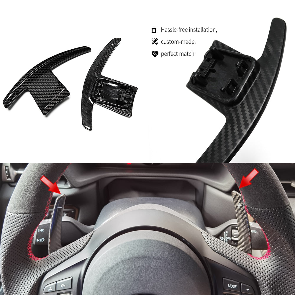 Replace Real Carbon Fiber Paddle Shifter For Toyota Supra A90 MK5 2019 2020 Steering Wheel Extension - YYC Car Accessories 