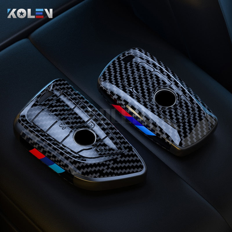 ABS Carbon Fiber Style Car Key Case Cover Shell Fob For BMW X3 X5 X6 F30 F34 F10 F20 G20 G30 G01 G02 G05 F15 F16 1 3 5 7 Series - YYC Car Accessories 