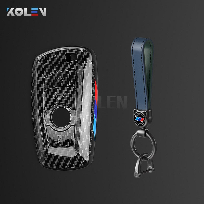 ABS Carbon Fiber Style Car Key Case Cover Shell Fob For BMW X3 X5 X6 F30 F34 F10 F20 G20 G30 G01 G02 G05 F15 F16 1 3 5 7 Series - YYC Car Accessories 