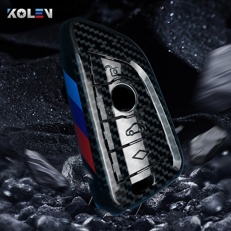 ABS Carbon Fiber Style Car Key Case Cover Shell Fob For BMW X3 X5 X6 F30 F34 F10 F20 G20 G30 G01 G02 G05 F15 F16 1 3 5 7 Series - YYC Car Accessories 