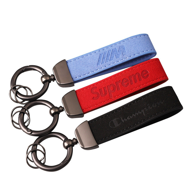 Keyring Strap Car keychain pendant BMW M tricolor Audi RS/Line Mercedes AMG Volkswagen R suede keychain - YYC Car Accessories 