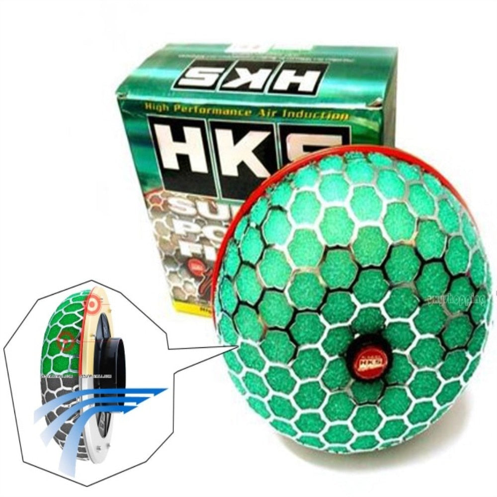 High HKS Super Power Air Filter Flow 100mm Intake Reloaded Cleaner Universal - YYC Car Accessories 