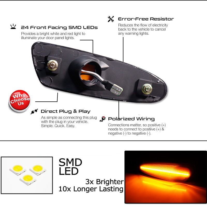 iJDM LED Bumper Side Marker Light For 1993-1998 Toyota SUPRA MK.4 For 2000-2005 Toyota Celica, Replace OEM Front Sidemarker Lamp - YYC Car Accessories 