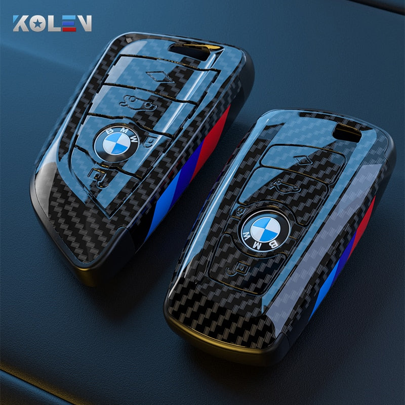 ABS Carbon Fiber Style Car Key Case Cover Shell Fob For BMW X3 X5 X6 F30 F34 F10 F20 G20 G30 G01 G02 G05 F15 F16 1 3 5 7 Series - YYC Car Accessories 