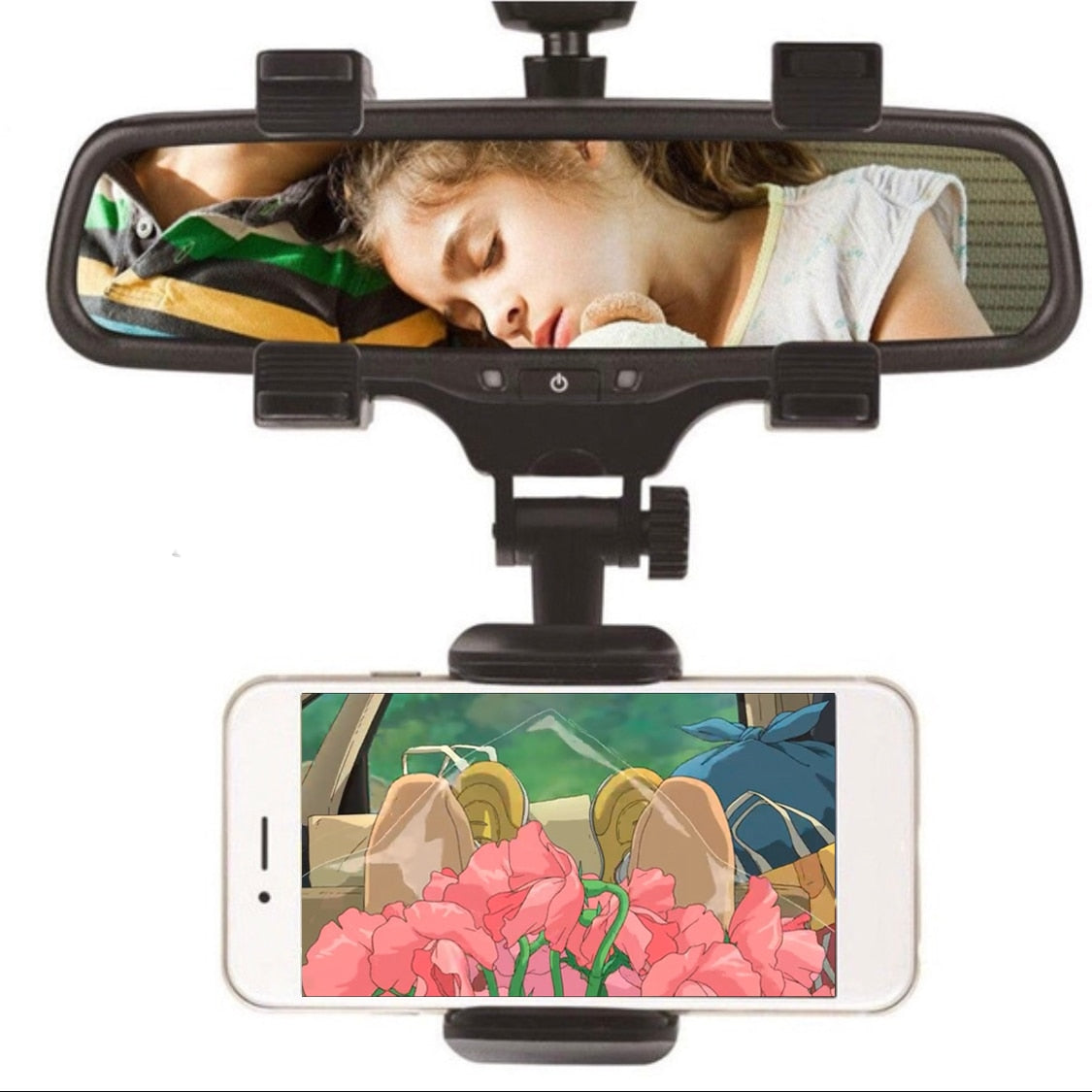 Rotatable Adjustable Car Rearview Mirror Phone Holder Universal GPS Mounts Hanging  Bracket Car Phone Holders - YYC Car Accessories 