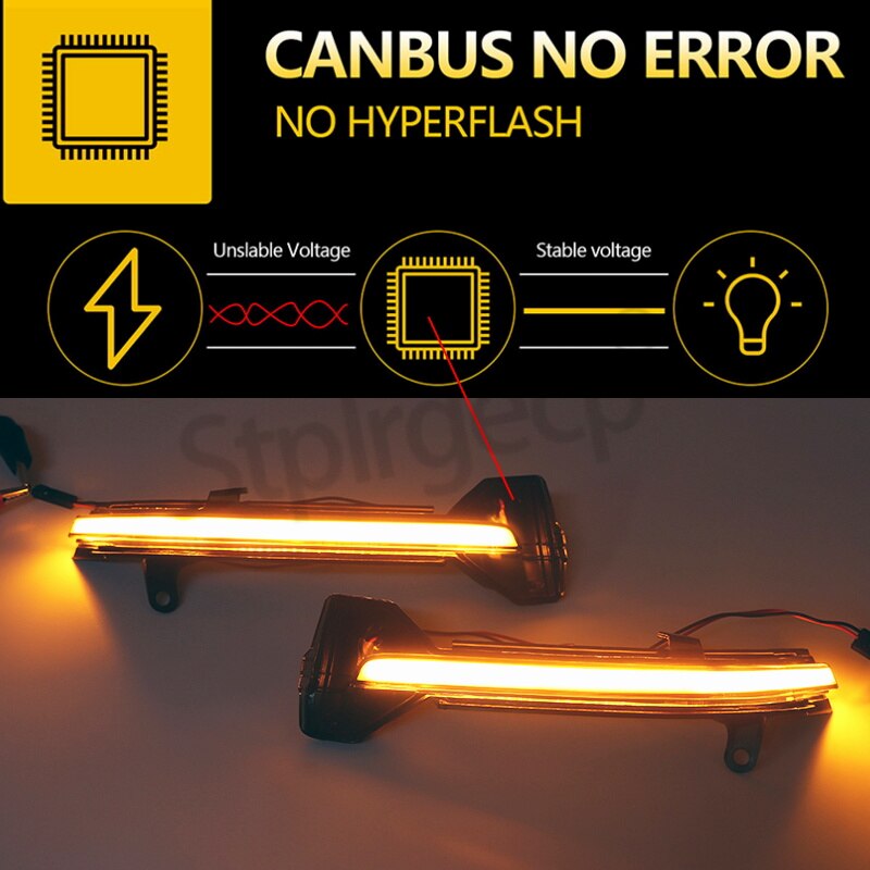 2Pcs LED Dynamic Turn Signal Light Rearview Mirror Indicator Yellow For BMW G38 G12 G20 G30 G31 G32 G14 G15 G16 G11 G12 M5 F90 - YYC Car Accessories 