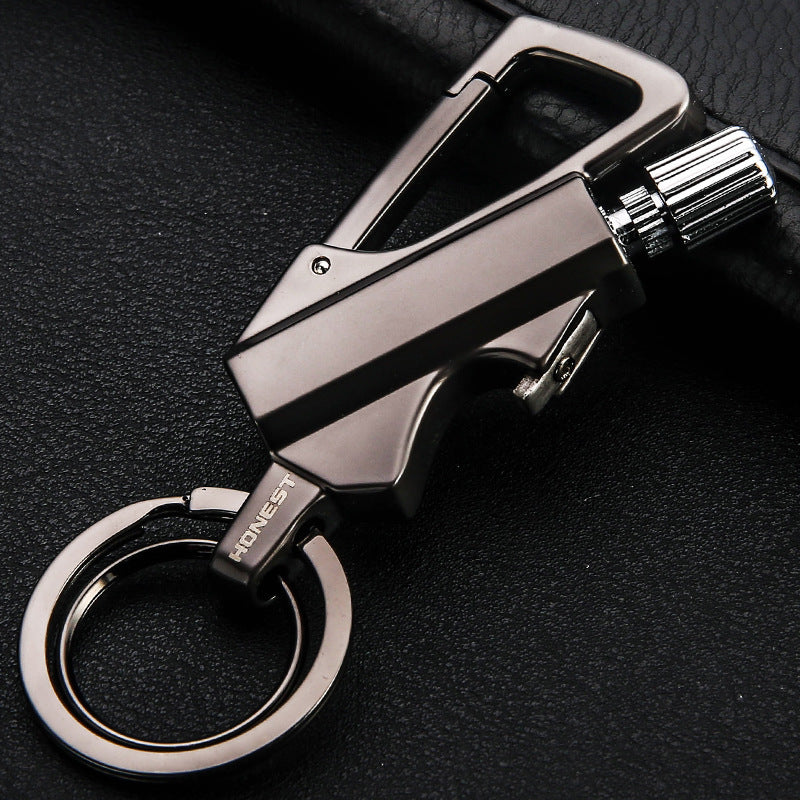 Creative Metal Keychain Lighter Wild Fire Ten Thousand Times Use Kerosene Lighters Gifts For Men Car Accessories - YYC Car Accessories 