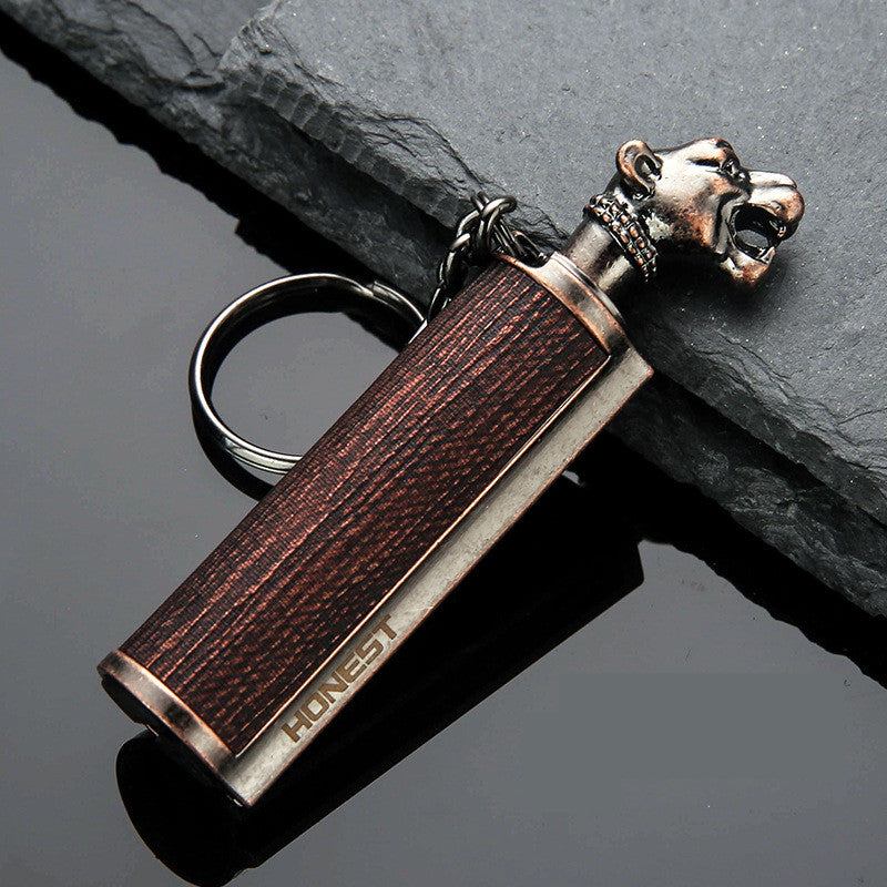 Creative Metal Keychain Lighter Wild Fire Ten Thousand Times Use Kerosene Lighters Gifts For Men Car Accessories - YYC Car Accessories 