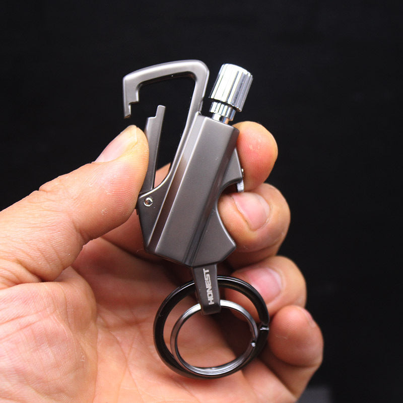 Creative Metal Keychain Lighter Wild Fire Ten Thousand Times Use Kerosene Lighters Gifts For Men Car Accessories - YYC Car Accessories 